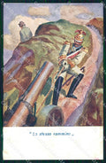 WWI WW1 Italian Propaganda Anti Kaiser Wilhelm II Napoleone cartolina XF8897 – fronte
