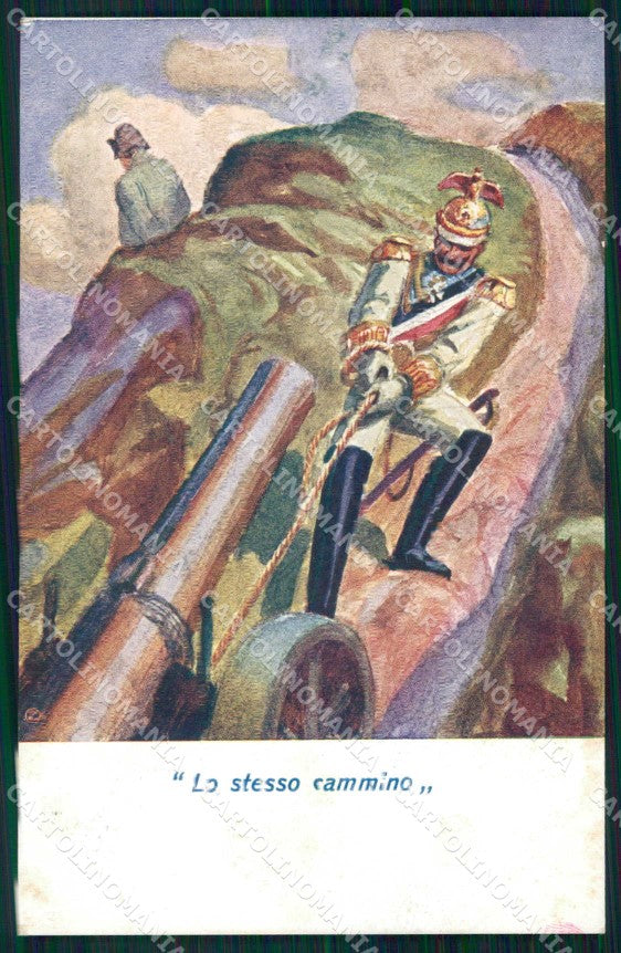 WWI WW1 Italian Propaganda Anti Kaiser Wilhelm II Napoleone cartolina XF8897 – fronte