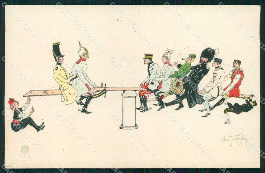 WWI WW1 Italian Propaganda Anti German Kaiser Ottofapelli cartolina XF8960 – fronte