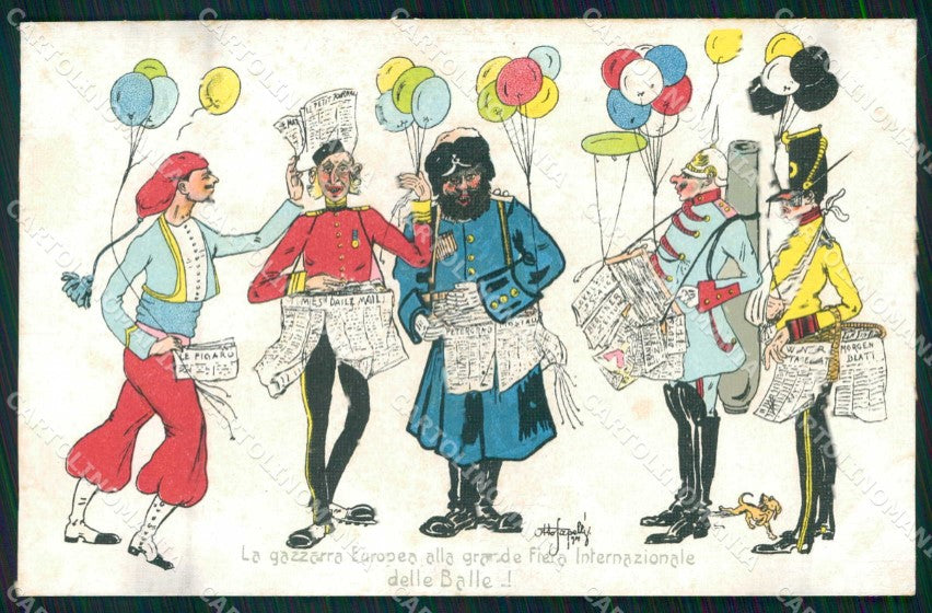 WWI WW1 Italian Propaganda Anti German Kaiser Ottofapelli cartolina XF8961 – fronte