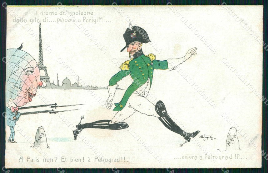 WWI WW1 Italian Propaganda Anti Kaiser Wilhelm II Ottofapelli cartolina XF8962 – fronte