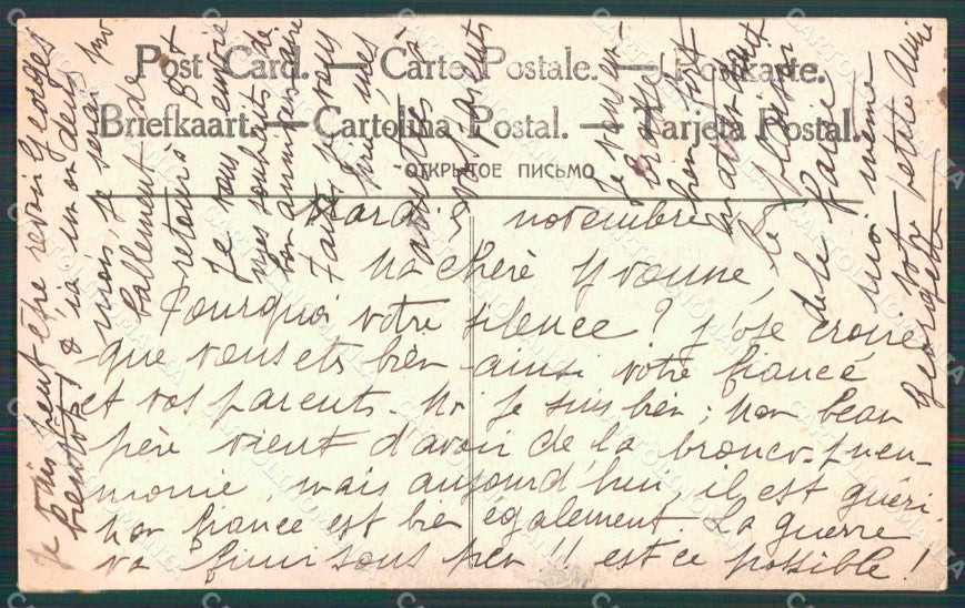 WWI WW1 French Propaganda Alsace G. Scott ABRADED cartolina XF9036 – retro