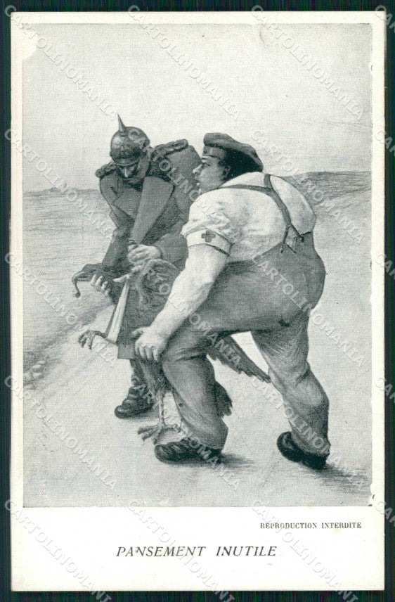 WWI WW1 French Propaganda Anti Kaiser Wilhelm II Deleysin cartolina XF9042 – fronte