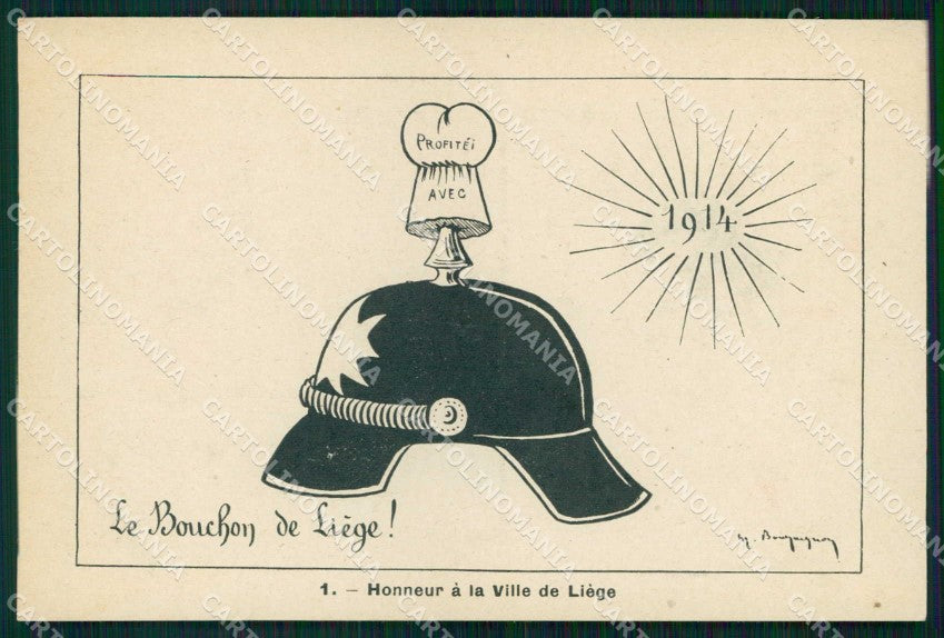 WWI WW1 French Propaganda Anti German cartolina XF9072 – fronte