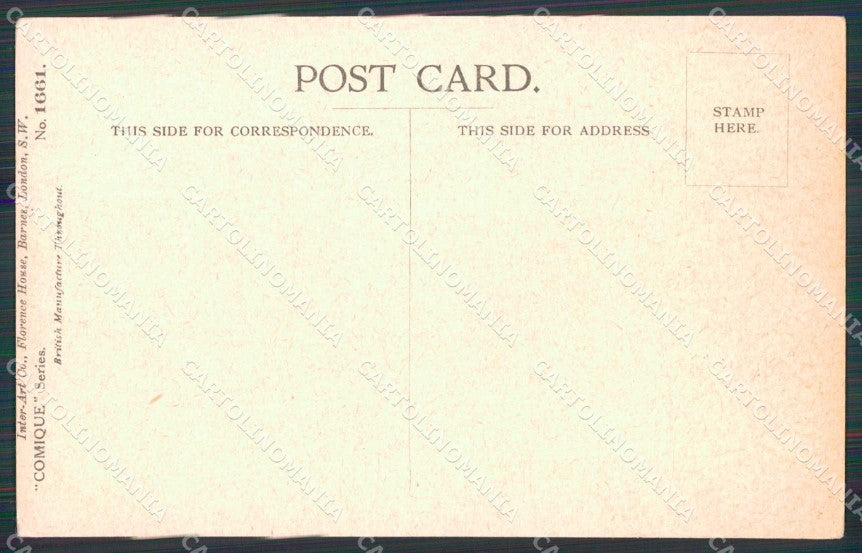 WWI WW1 French British Propaganda Soldier Donald McGill cartolina XF9077 – retro