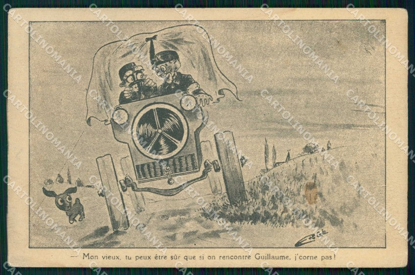 WWI WW1 French British Propaganda Anti German Ergé cartolina XF9078 – fronte