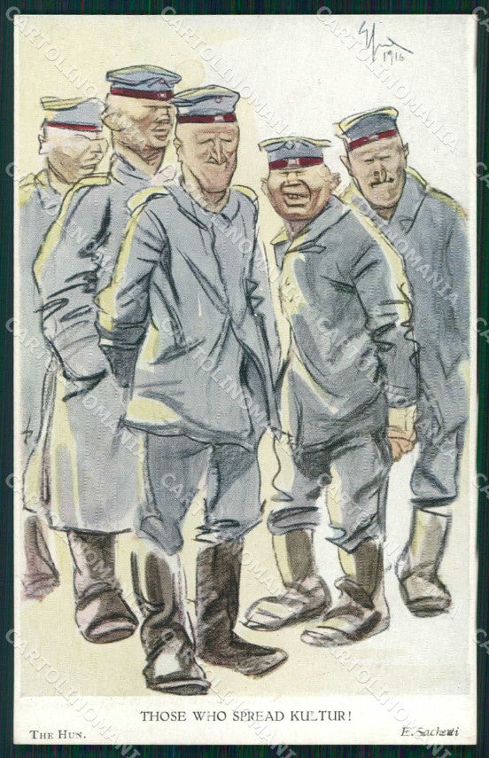 WWI WW1 British Propaganda Sacchetti ABRADED cartolina XF9131 – fronte