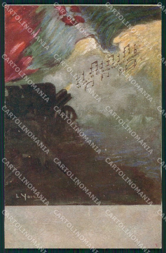 WWI WW1 Italian Propaganda Tricolore L. Yobbi cartolina XF9157 – fronte