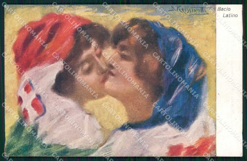 WWI WW1 Italian Propaganda Lady Child Flag D. Perissinotti cartolina XF9163 – fronte