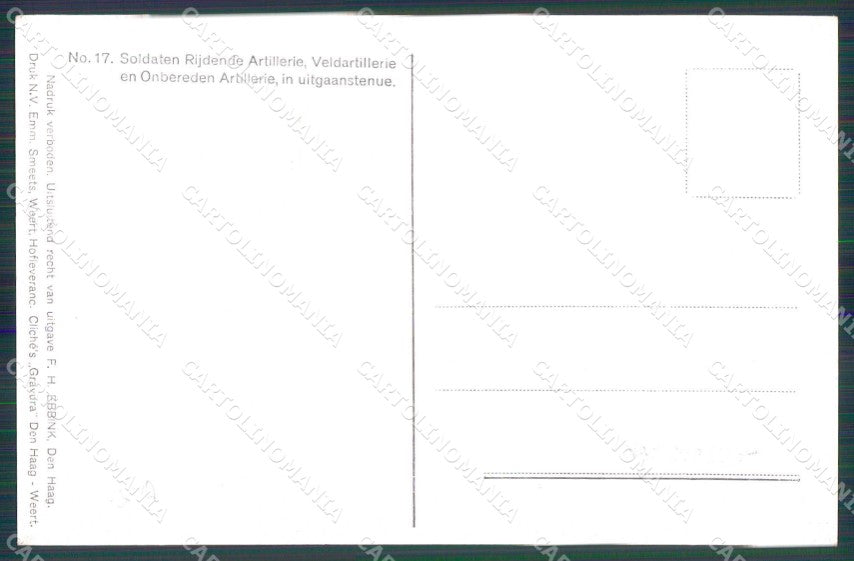 Military Soldiers Royal Dutch Army Van Oorschot 17 cartolina XF9183 – retro