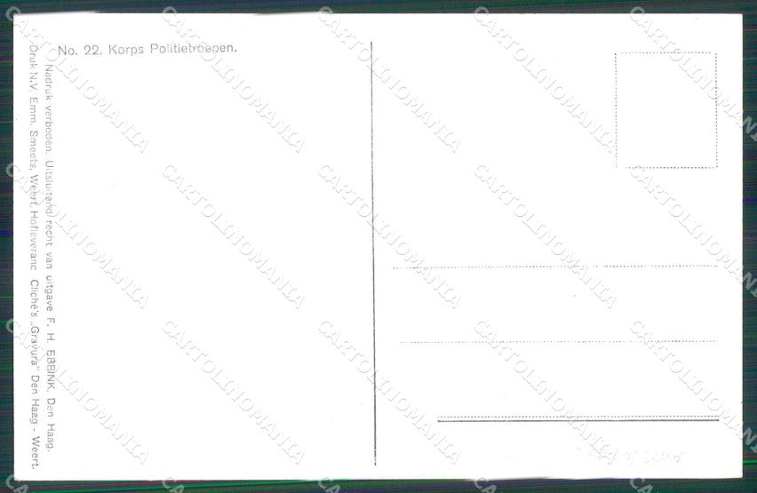 Military Soldiers Royal Dutch Army Van Oorschot 22 cartolina XF9186 – retro