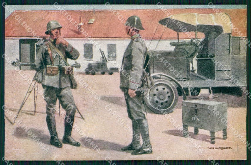 Military Soldiers Royal Dutch Army Van Oorschot 16 cartolina XF9192 – fronte
