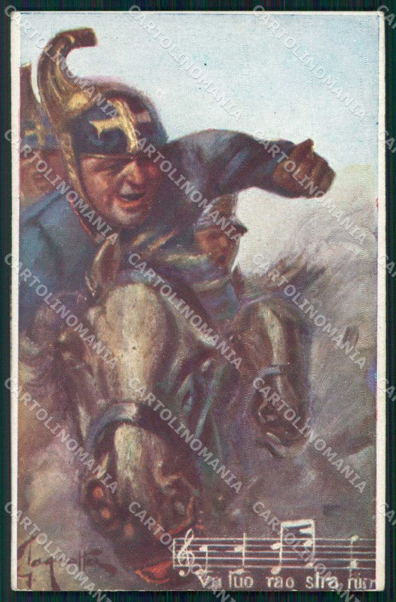 WWI WW1 Italian Propaganda Cavalleria Lancieri Pagnotta cartolina XF9201 – fronte