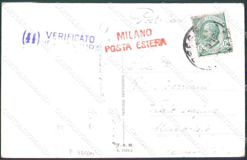 WWI WW1 Italian Propaganda Lady Child Vecchi CREASED cartolina XF9203 – retro