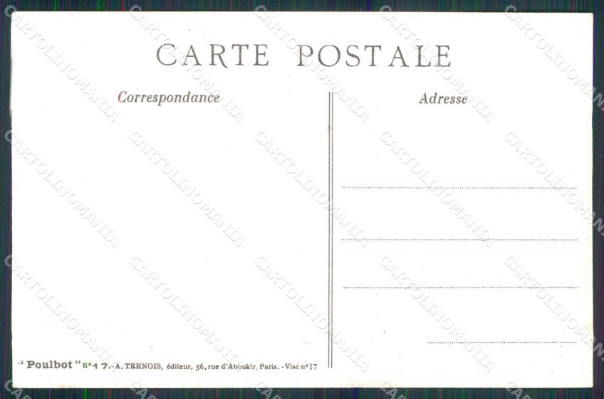 WWI WW1 French Propaganda Francisque Poulbot 17 cartolina XF9214 – retro