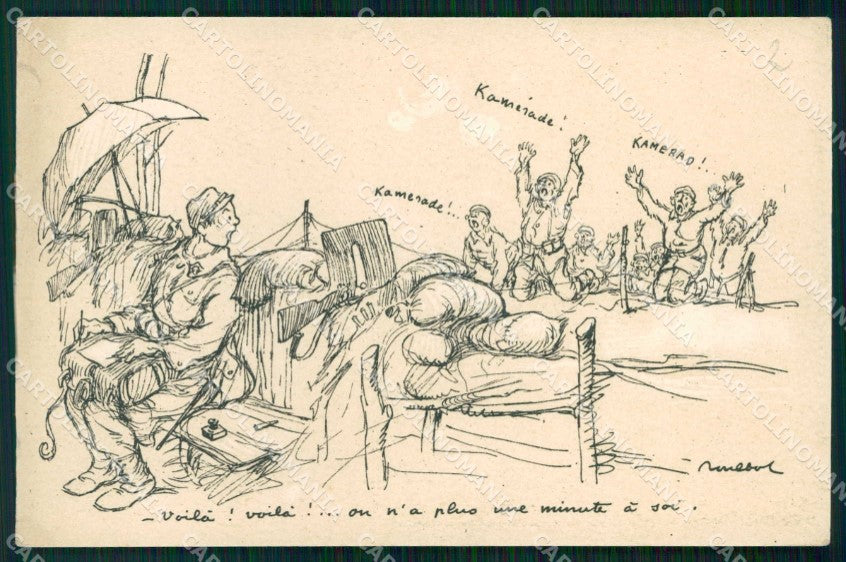 WWI WW1 French Propaganda Francisque Poulbot 25 cartolina XF9216 – fronte