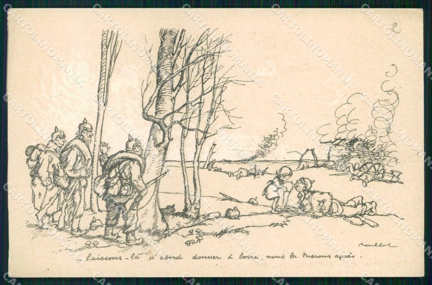 WWI WW1 French Propaganda Francisque Poulbot 26 cartolina XF9217 – fronte