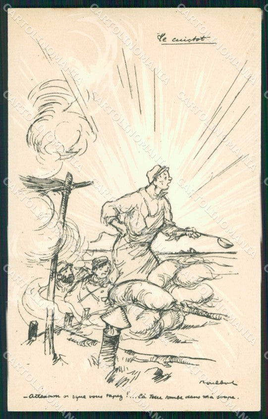 WWI WW1 French Propaganda Francisque Poulbot 10 cartolina XF9223 – fronte