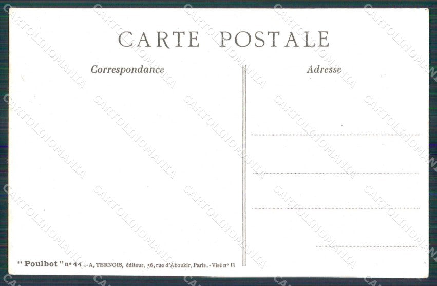 WWI WW1 French Propaganda Francisque Poulbot 11 cartolina XF9224 – retro