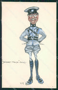 Military Soldier Uniform British Army Hand Painted signed V. R. cartolina XF9227 – fronte