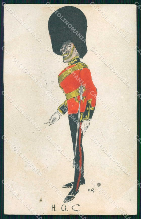 Military Soldier Uniform British Army Hand Painted V. R. ABRADED cp XF9235 – fronte