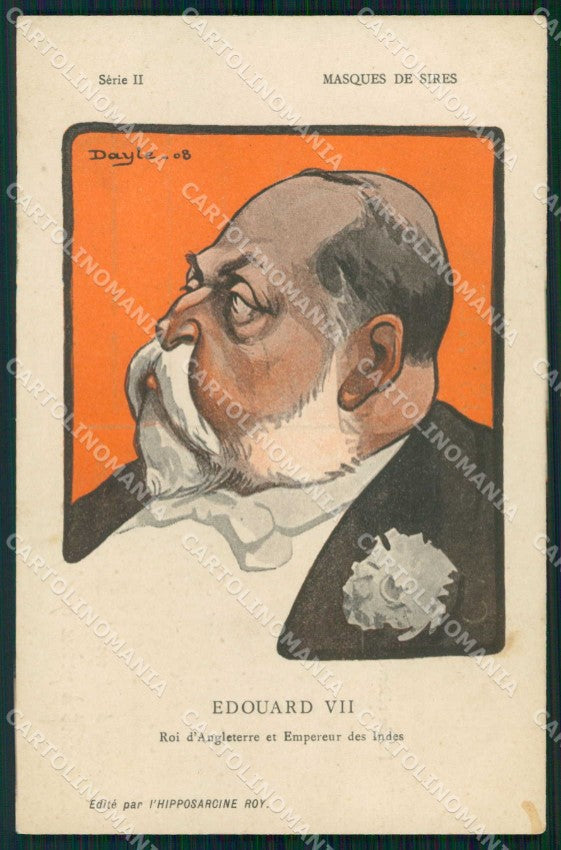 Reali Royalty Caricatura Edouard VII United Kingdom Dayle cartolina XF9240 – fronte