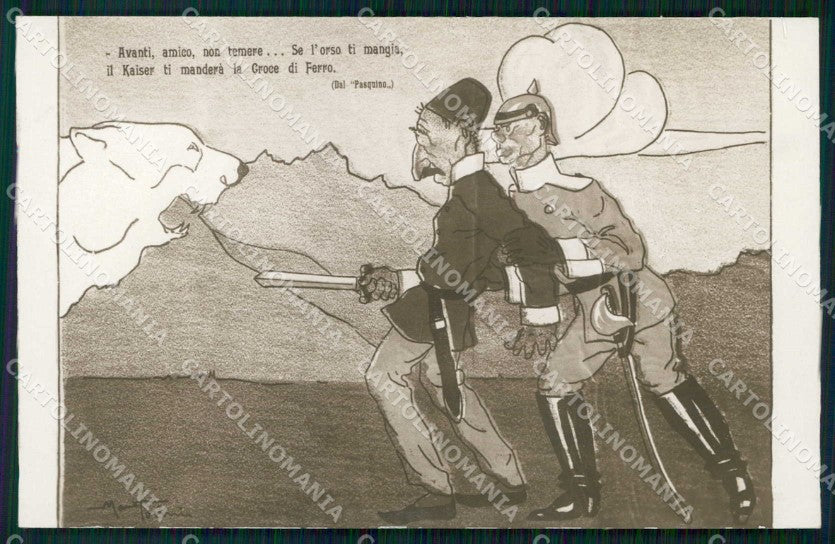 WWI WW1 Italian Propaganda Anti German Foto cartolina XF9248 – fronte
