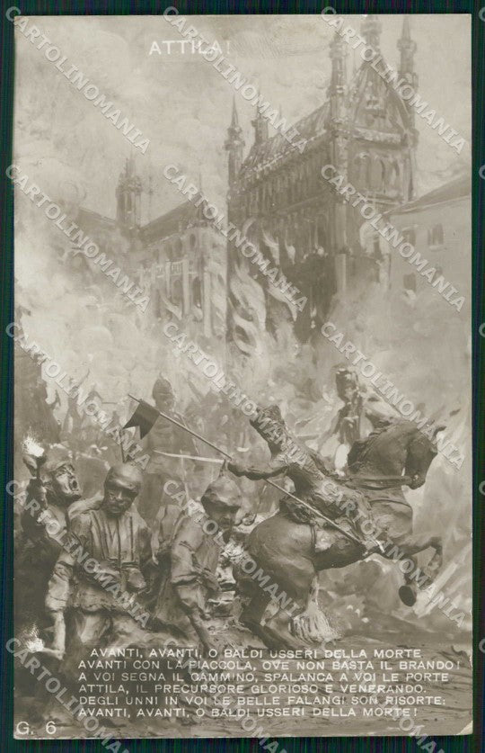 WWI WW1 Italian Propaganda Anti German Foto cartolina XF9250 – fronte