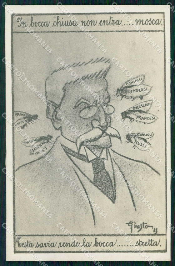 WWI WW1 Italian Propaganda Politica Giusto Foto cartolina XF9256 – fronte