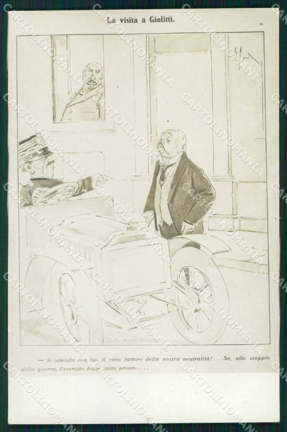 WWI WW1 Italian Propaganda Politica Savoia Giolitti Foto cartolina XF9258 – fronte