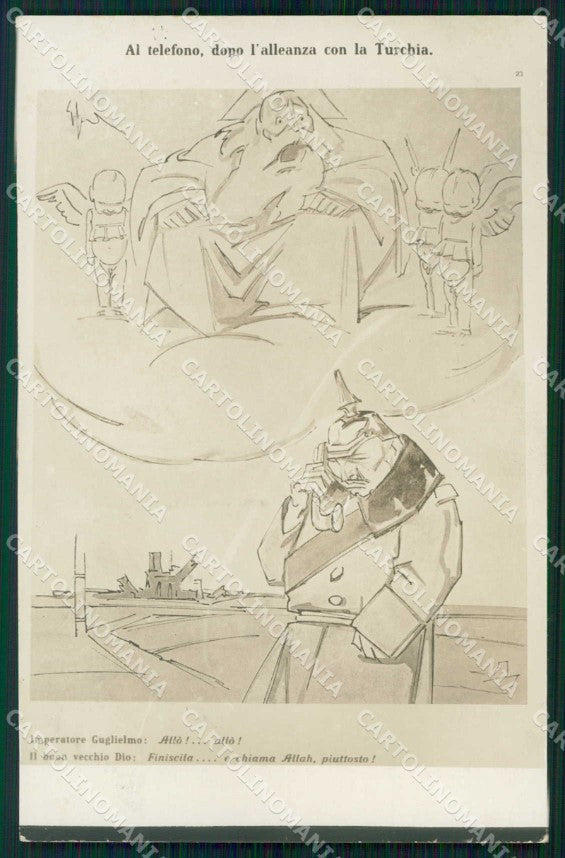 WWI WW1 Italian Propaganda Anti German Sacchetti Foto cartolina XF9259 – fronte