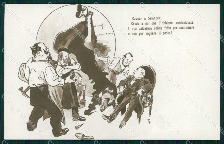 WWI Propaganda Politica Cavour Garibaldi Savoia Giolitti Foto cartolina XF9265 – fronte