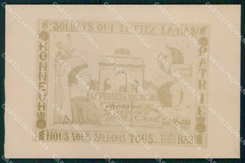 WWI WW1 French Propaganda Nos Heros Foto cartolina XF9282 – fronte