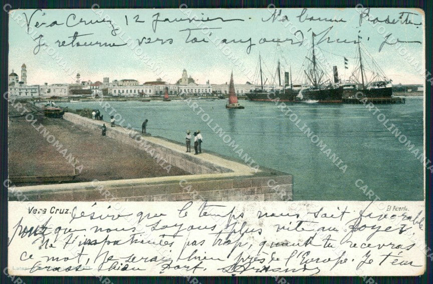 Mexico Veracruz El Puerto ABRADED BACK postcard XP0135 – fronte