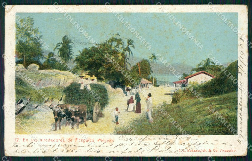 Mexico Acapulco En Los Alrededores ABRADED BACK postcard XP0175 – fronte