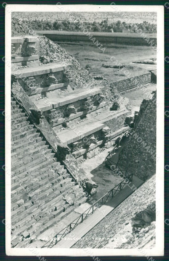 Mexico Teotihuacan Templo de Quetzalcoatl RPPC postcard XP0283 – fronte