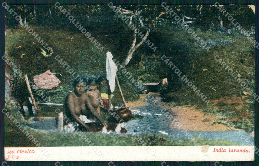 Mexico Ethnic India Lavanda ABRADED BACK postcard XP0285 – fronte