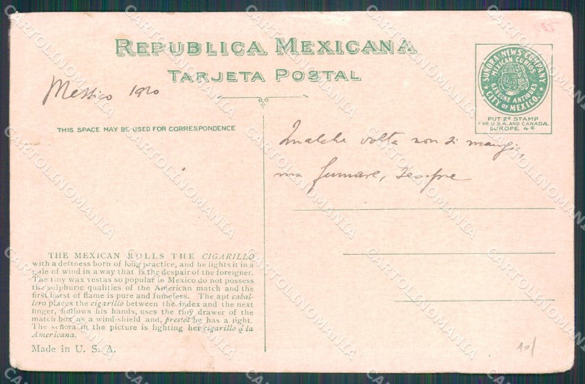 Mexico Types La Fumadora postcard XP0322 – retro