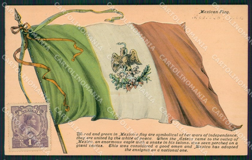 Mexico Mexican Flag postcard XP0325 – fronte