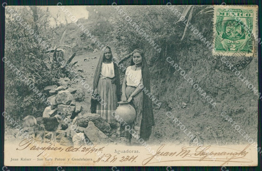Mexico Types Ethnic Aguadoras postcard XP0379 – fronte