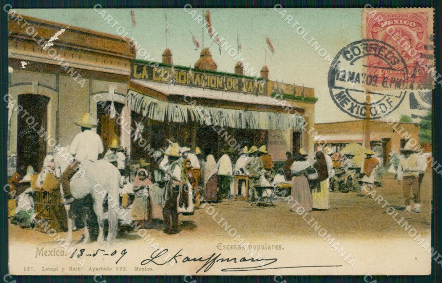 Mexico Types Ethnic Escenas Populares ABRADED postcard XP0417 – fronte