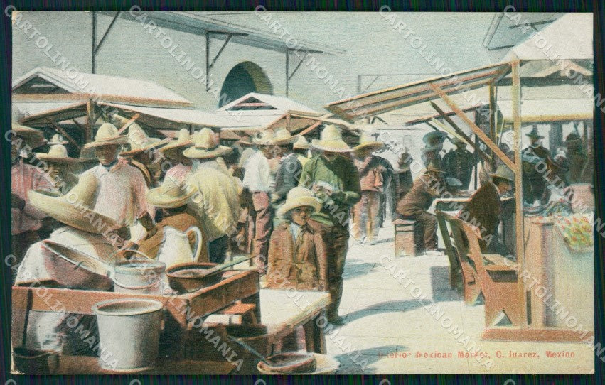 Mexico Juarez Interior Mexican Market postcard XP0439 – fronte