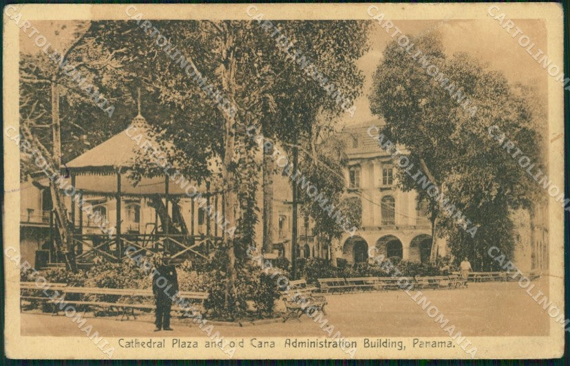 Panama Cathedral Plaza Old Canal Administration Building postcard XP0475 – fronte