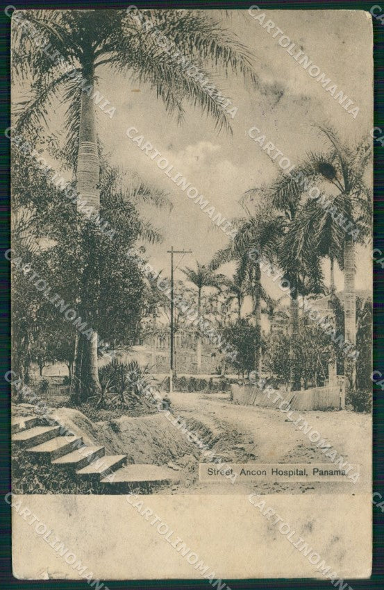Panama Street Ancon Hospital CREASE postcard XP0483 – fronte