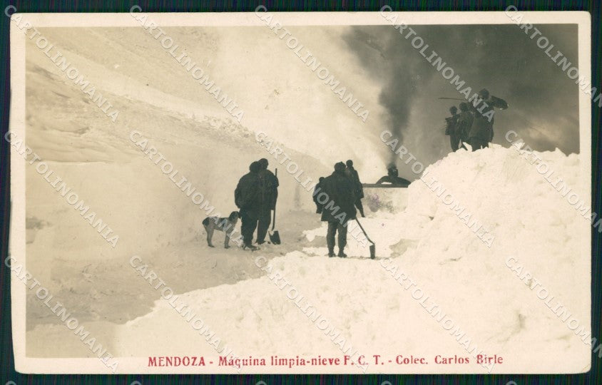 Argentina Mendoza Maquina Limpia Nieve RPPC postcard XP0500 – fronte