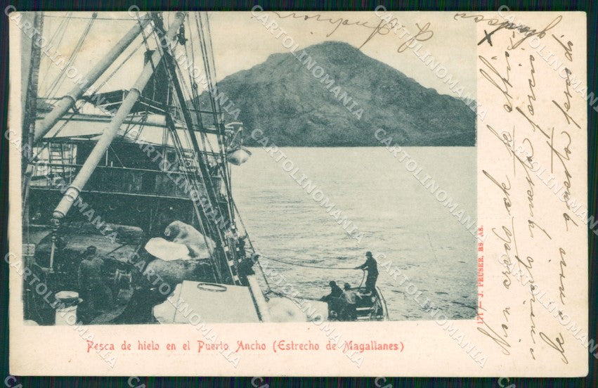 Argentina Puerto Ancho Estrecho de Magellanes Pesca de Hielo postcard XP0502 – fronte