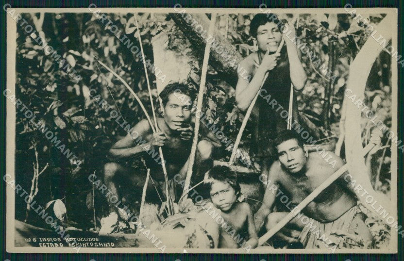 Brazil Ethnic Indios Botocudos Espirto Santo RPPC postcard XP0517 – fronte