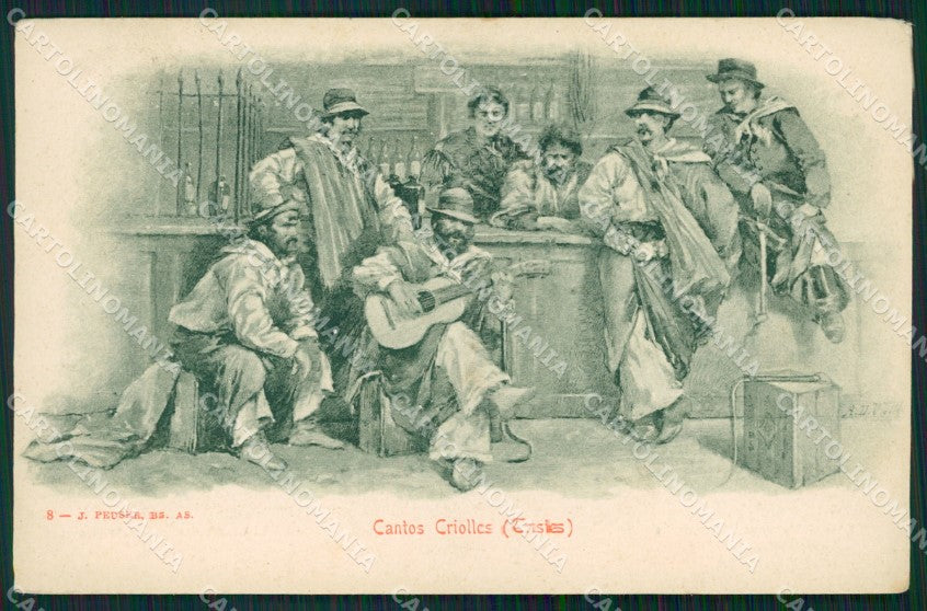 Argentina Types Ethnic Cantos Criollos postcard XP0525 – fronte