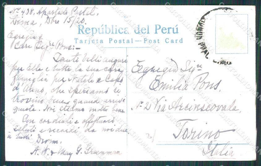 Peru Lima Cerimonia Oficial Centenario Santa Rosa postcard XP0536 – retro