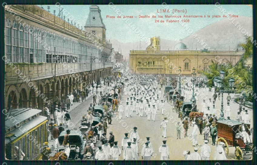 Peru Lima Desfile de los Marineros Americanos postcard XP0539 – fronte